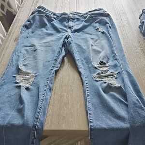 Lane Bryant Ripped Blue Skinny Jeans